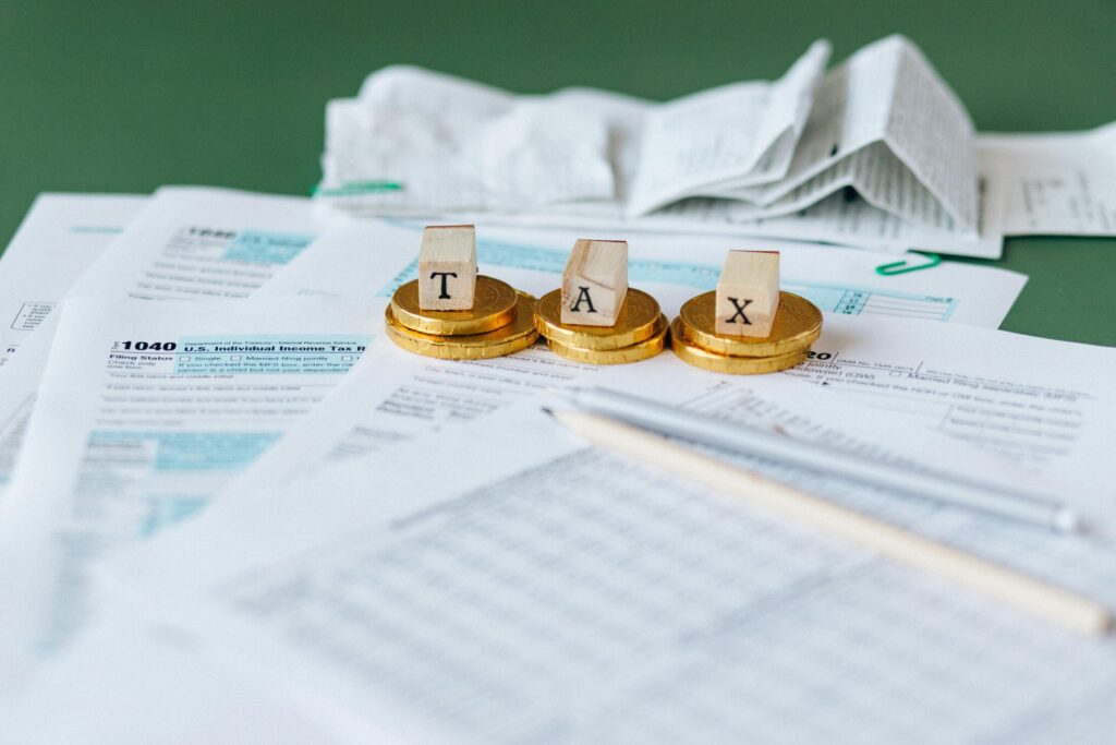 tax documents on a table