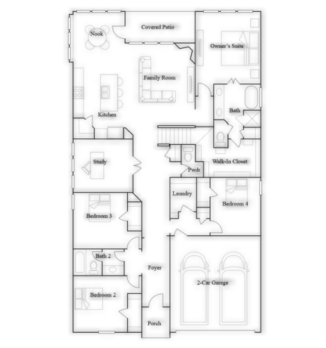 Floor Plan image for the Brookstone Floor Plan of Lennar Homes in Richardson, TX Builder Page
